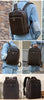Men’s Leather Backpack with Trolley Sleeve 15.6-Inch Laptop