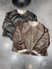 Women Leather Bomber Jacket Oil Waxed