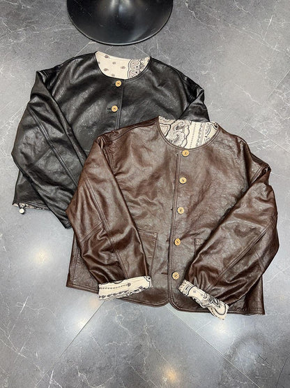 Women Leather Bomber Jacket Oil Waxed