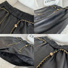 Women's High Waist Real Leather Shorts