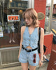 women sleeveless denim cropped vest casual