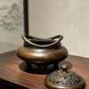 Incense Burner with Antique Bronze Finish and Ornate Lid