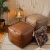 Leather Footrest Ottoman Cover for Square Floor