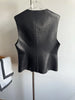 Women’s Red Sheepskin Leather Riding Vest
