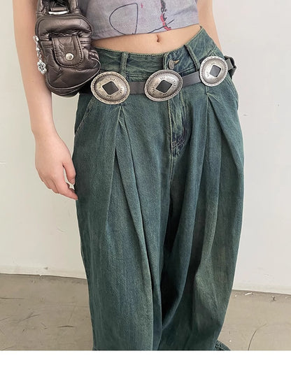 Women’s Faux Leather Western Concho Belt