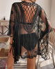Sheer lace embroidered beach cover up cardigan 4