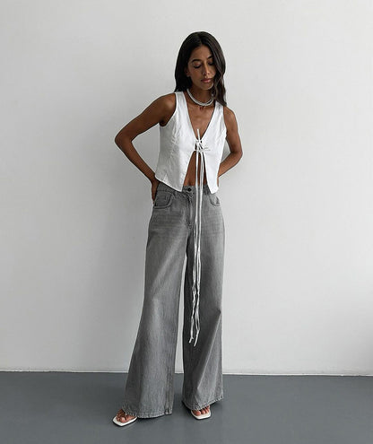 Casual Knotted Crop Tank Tops For Women
