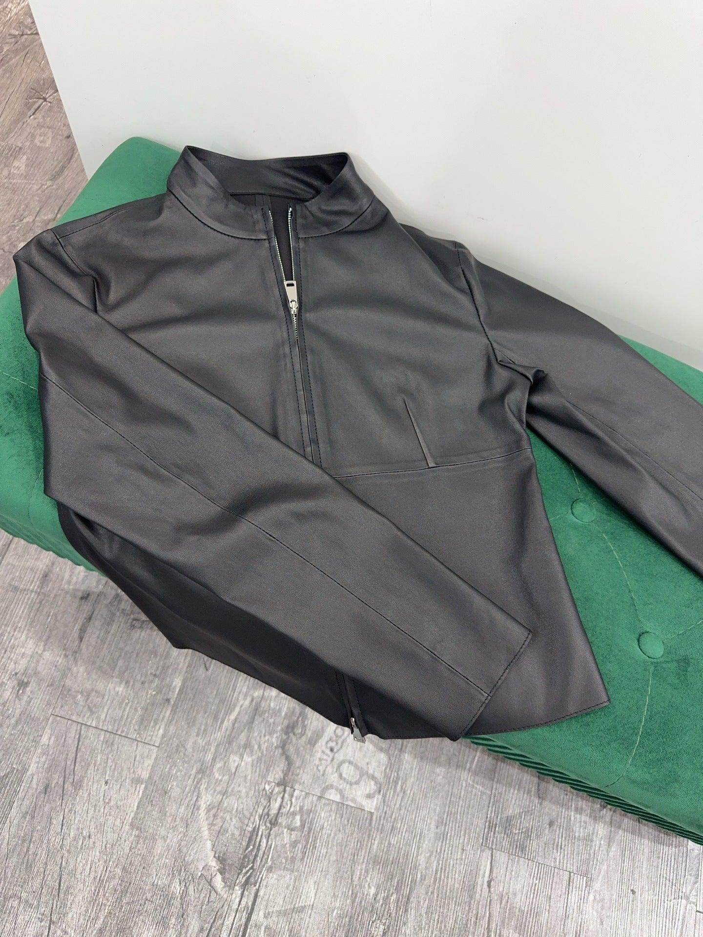 High elasticity leather yoga jacket for women