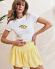 Women High Waist A-Line Bud Skirt Summer Puff Hem Mini Skirt