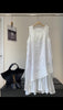 linen irregular hem midi dress layered summer sleeveless loose fit