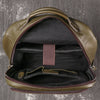 Genuine Leather Backpack Army Green 15 Inch Laptop