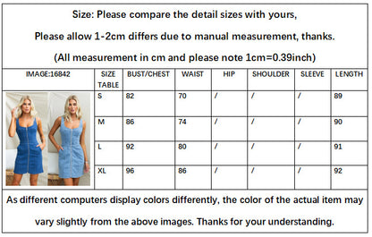 Sleeveless Blue Jean Mini Dress with Zipper Front