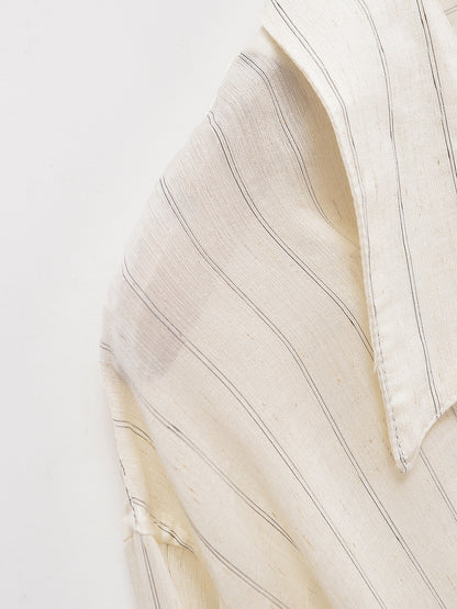 Oversized Striped Long Sleeve Shirt