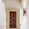 Travertine Wall Light Natural Stone and Walnut Wood Sconce