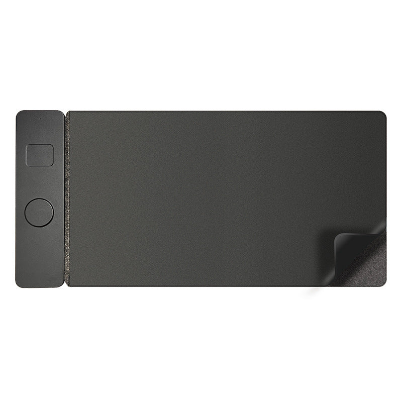 Leather desk pad with magnetic charging side panel