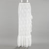 Women’s Sheer Lace High Slit Ruffled White Midi Skirt