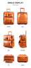Leather Carry On Trolley Suitcase Cabin Bag with Wheels