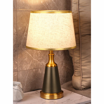 Modern scandinavian brass black table lamp Hemp Cloth-D18cm H47 Button Switch 110V-120V For US CA