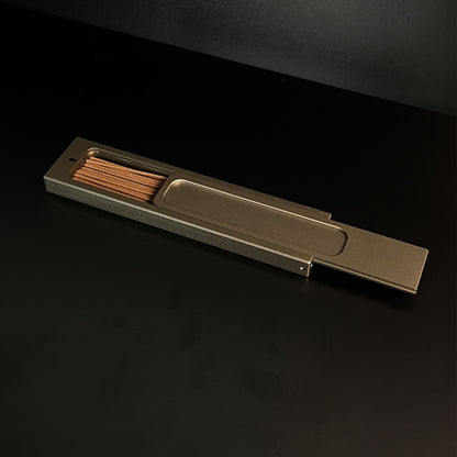 Incense Holder Box with Sliding Storage in Aluminum Alloy