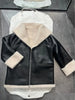 Women Genuine Leather Jacket with Real Fur Bomber Style
