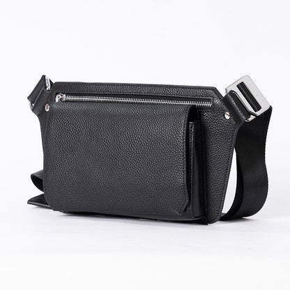 Men's Small Leather Chest Bag with Strap