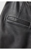 Irregular Cut Leather Wide Leg Pants for Women Cropped Straight Fit