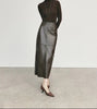 High Waisted Leather Maxi Skirt
