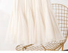 White pleated mesh skirt with elastic waistband