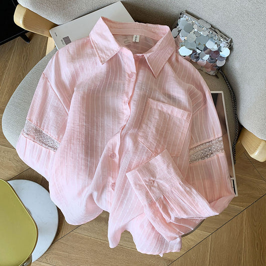 women's striped blouse long sleeve