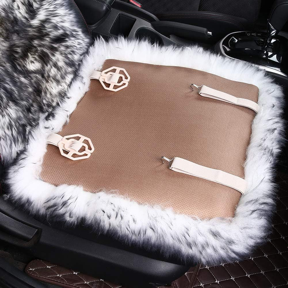 Long Hair Sheepskin Car Seat Cover with Plush Wool Backrest