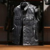 Genuine Leather Men Vest for Bikers Motorcycle Riding Vest