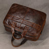 Genuine Leather Office Laptop Bag for Men with Trolley Sleeve