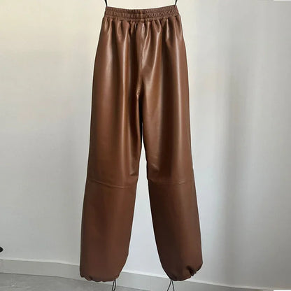 Genuine Sheepskin Leather Jogger Pants