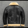 Men Real Sheepskin Shearling Aviator Jacket Winter Coat
