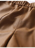 Women’s Genuine Sheepskin Leather High Waist Shorts with Pockets