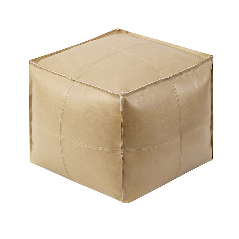 Leather Footrest Ottoman Cover for Square Floor