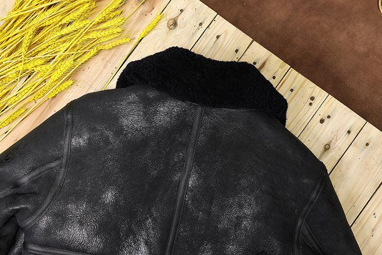 Shearling Jacket Leather Aviator Jacket for Men
