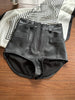 Women high waisted leather short shorts Black XS