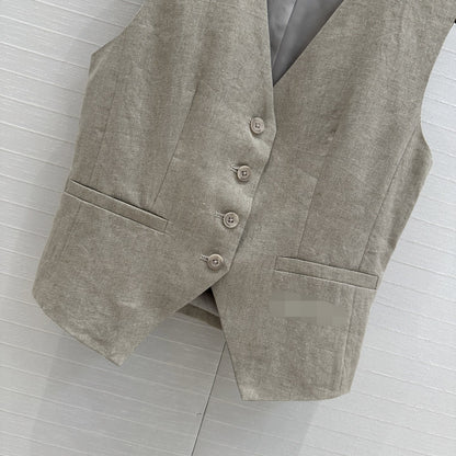 Women's Summer Casual Business Vest Cotton And Linen