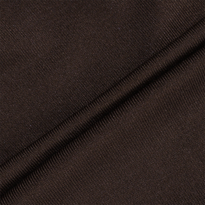 Brown ruched tube dress with twist bust detail