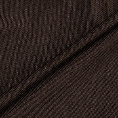 Brown ruched tube dress with twist bust detail