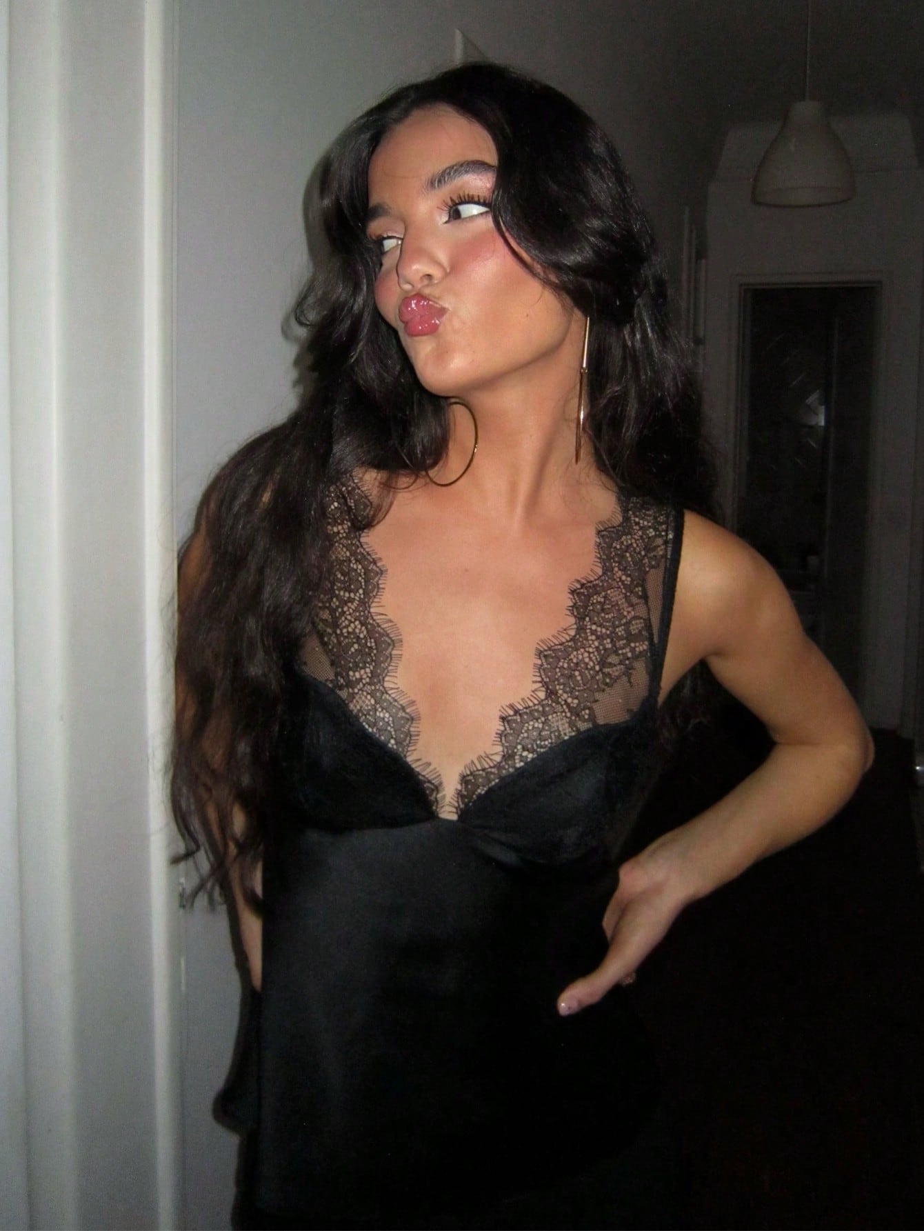 Women lace satin vest top camisole