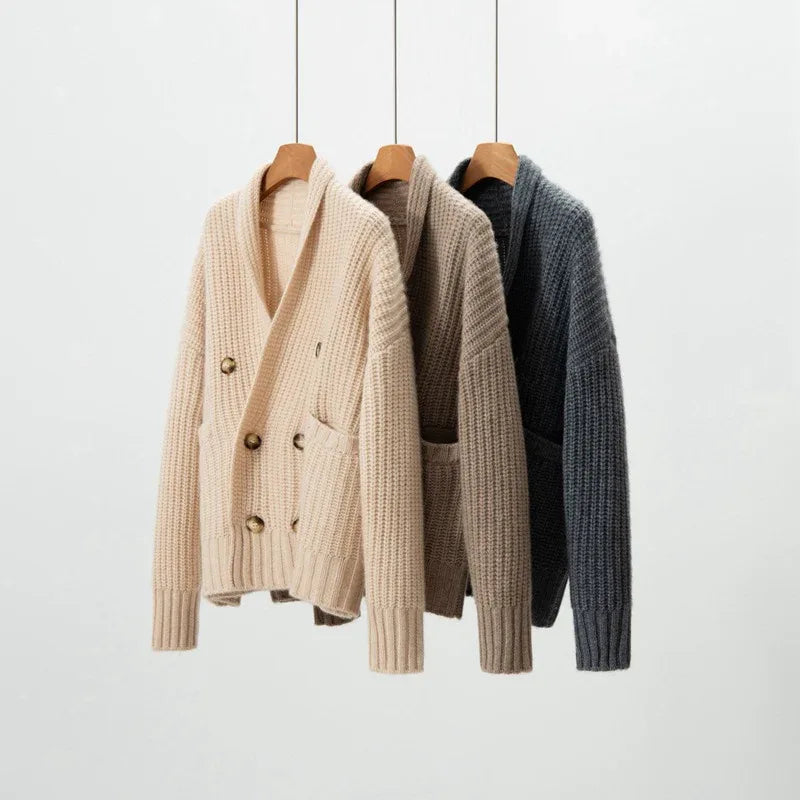 Women’s Heavyweight Cashmere Knit Cardigan Jacket