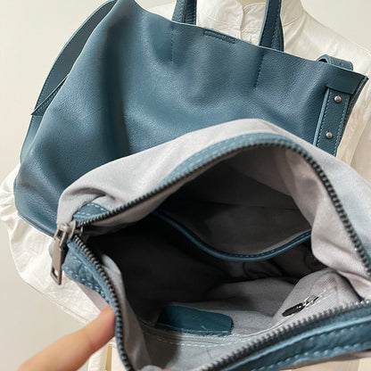 Women Genuine Leather Large Tote Shoulder Bag