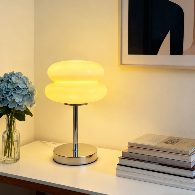 Cream bauhaus glass table lamp modern