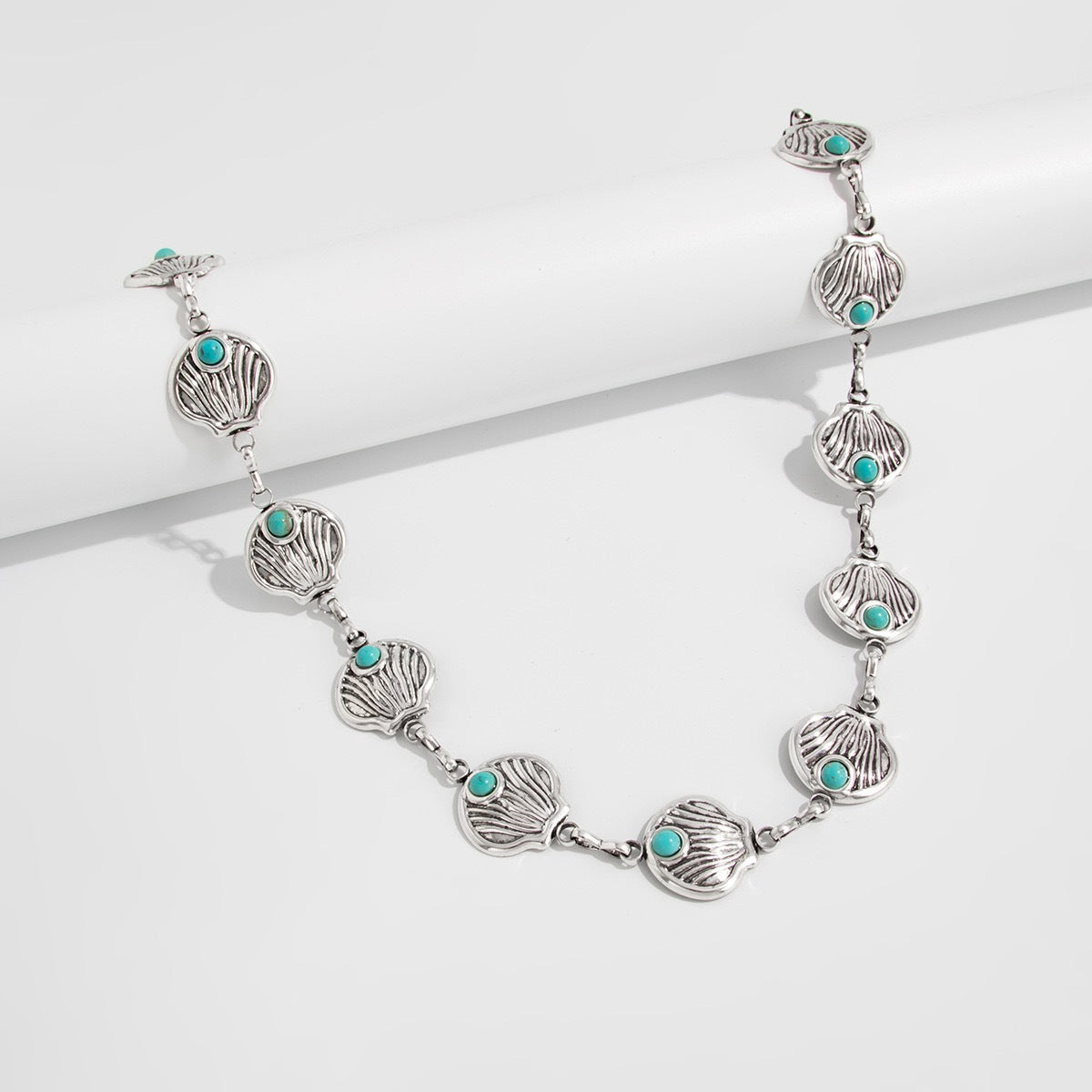 Shell Waist Chain with Faux Turquoise for Women
