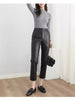 Women’s High Waisted Black Cropped Leather Pants