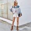 Washed Western Fringe Denim Jacket for Women