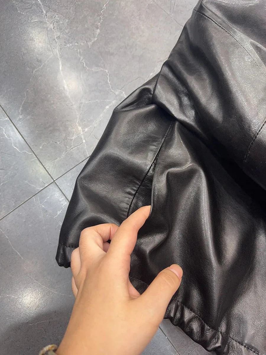 Oil Waxed Women Leather Jacket