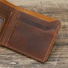 Men’s Genuine Cowhide Leather Bifold Wallet with ID Window